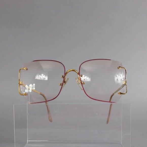 Carolina Herrera Eyeglass Frames Gold Pink Optica Wide Eyeglass Frames - Picture 3 of 12
